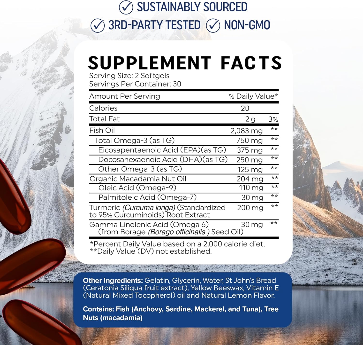 Omega 3 6 9 + Turmeric Curcumin Supplement | EPA & DHA Fish Oil + Turmeric Curcuma | Mobility, Cognitive & Heart Health Support | Triple Omega with Curcumin Supplements | Non-GMO | 60 Softgels - Image 6