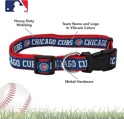 Miniatura 3 de Collar de perro de la MLB con 29 equipos de béisbol, disponible en 4 tamaños  Collar para mascotas resistente, fuerte y duradero, de polietileno con