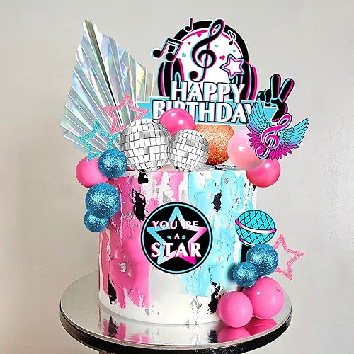 Miniatura 5 de Juego de 30 adornos musicales para tartas musicales, para fiestas de cumpleaños, decoraciones musicales para tartas musicales, suministros para