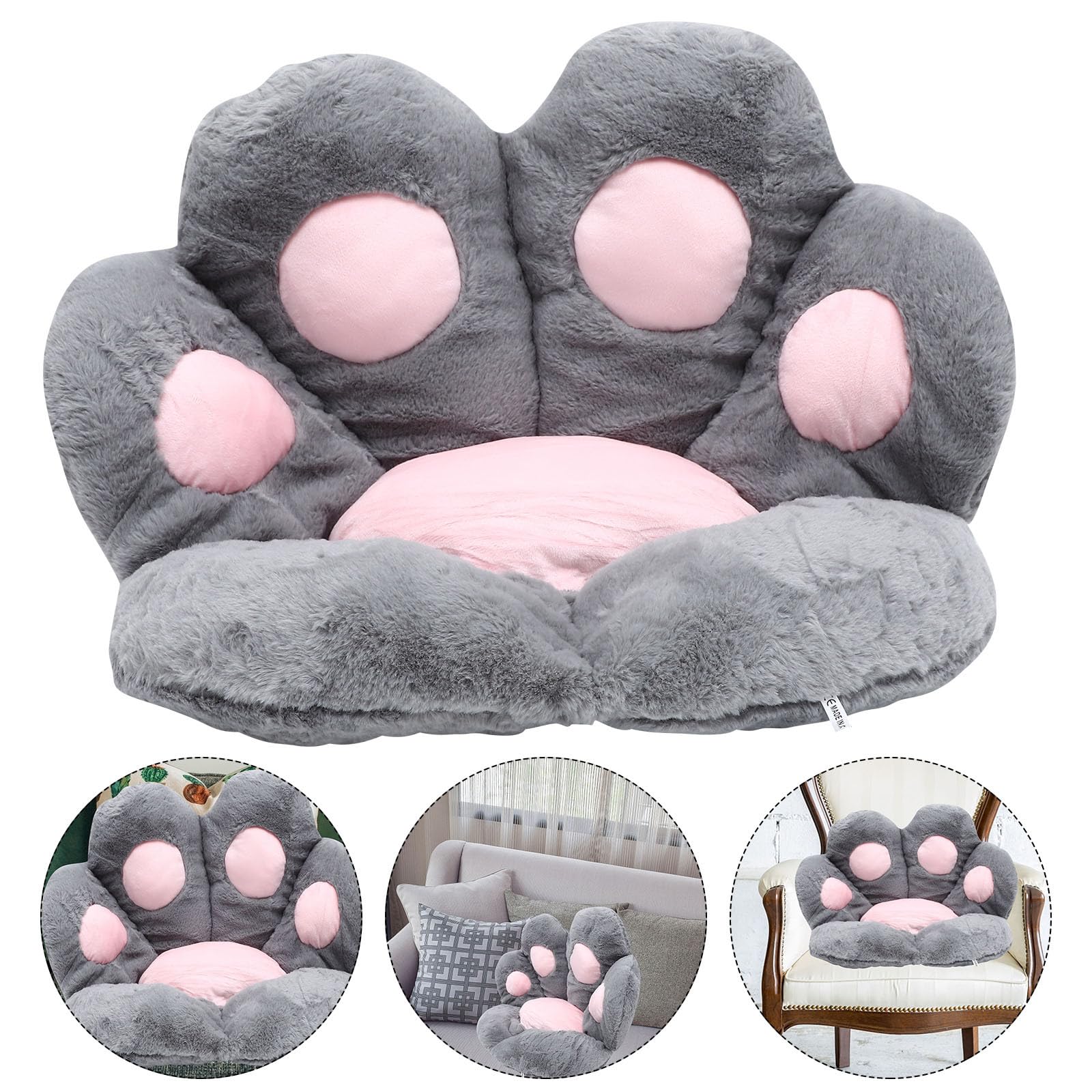 Cojín de asiento semirredondeado con relleno de algodón de polipropileno en forma de pata para una comodidad óptima y cojín de sofá de estilo de dibujos animados adecuado como almohada o
