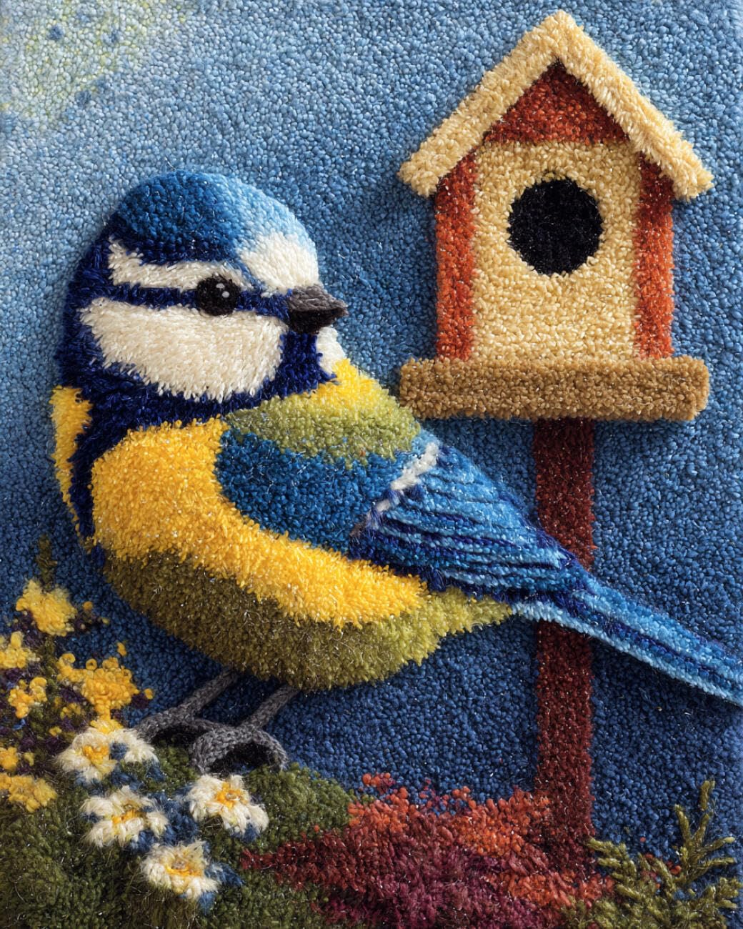 AMBATTERY Latch Hook Kits Carpet Cartoon Bird 55x75cm