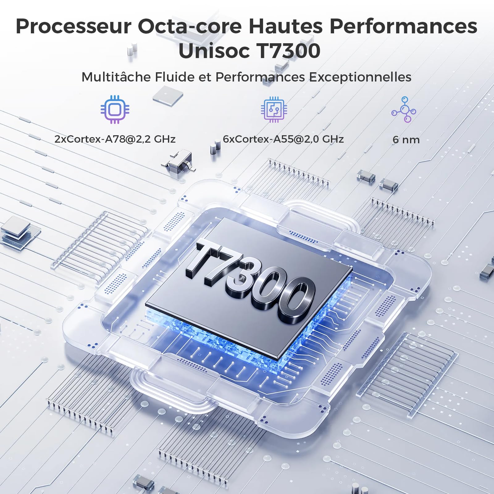 Tablette 12.2 Pouces Android 16 Tablette, 32Go RAM+256Go ROM, Octa-Core T7300, 2400 * 1600 IPS, 10000 mAh Tablette Tactile 5MP+16MP/Widevine L1/Gemini AI/Étanchéité IP54