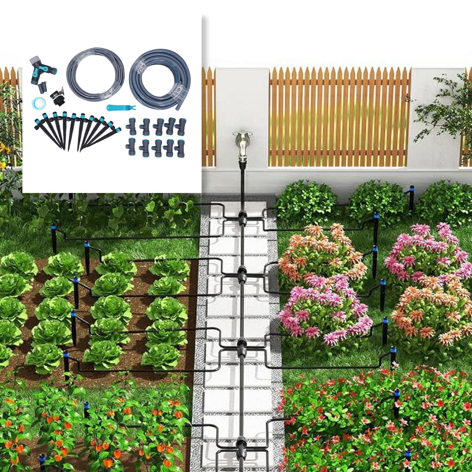 Zestaw Systemu Nawadniania Kroplowego 32,8 Stopy, Automatyczny
