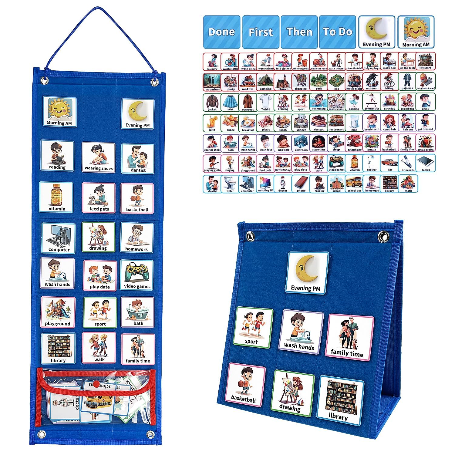 4-teilige Abwischbare Checklisten - Kinder Routine Planer