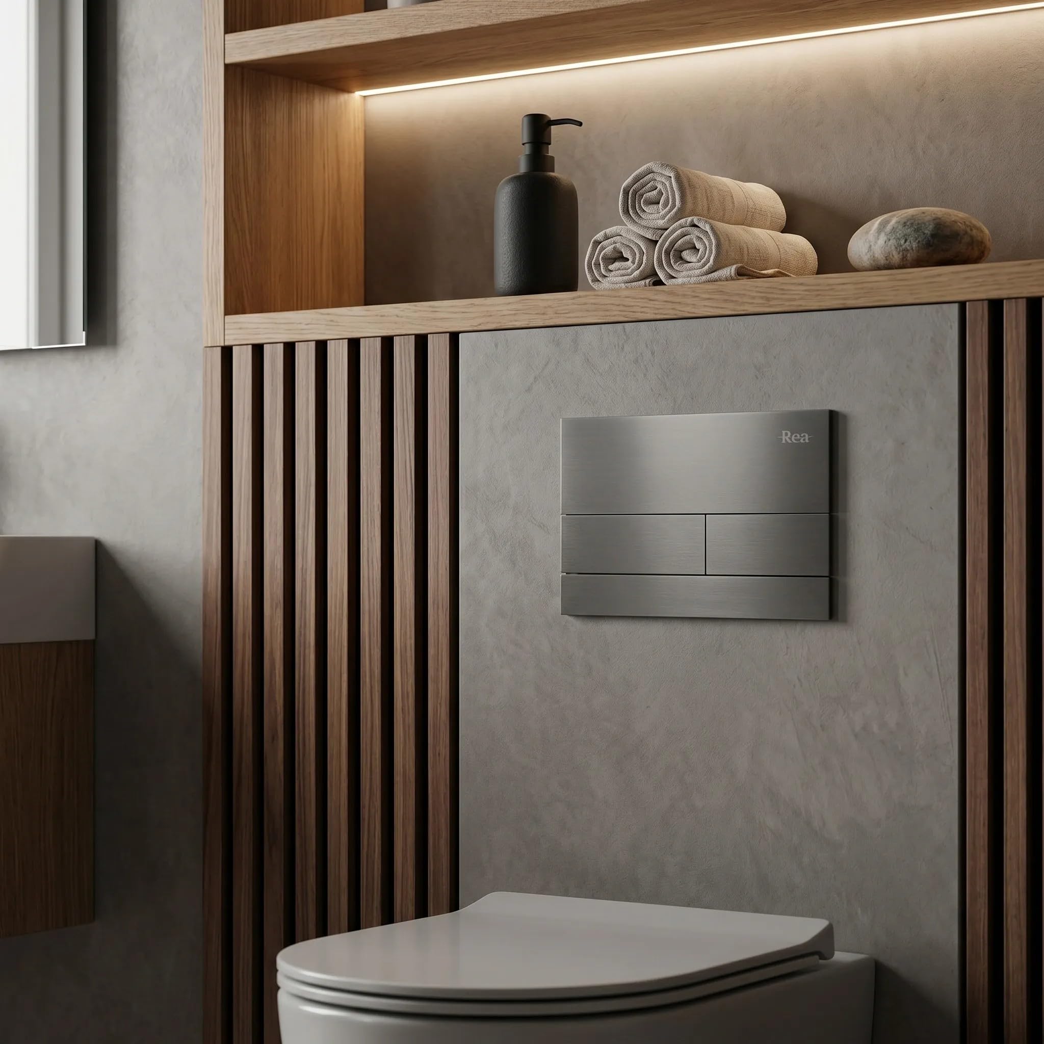 Rea - Stelaż Zestaw Podtynkowy Slim 024n Do Mis Wc Z Przyciskiem T Tytan - 22x35,2x106,2 cm