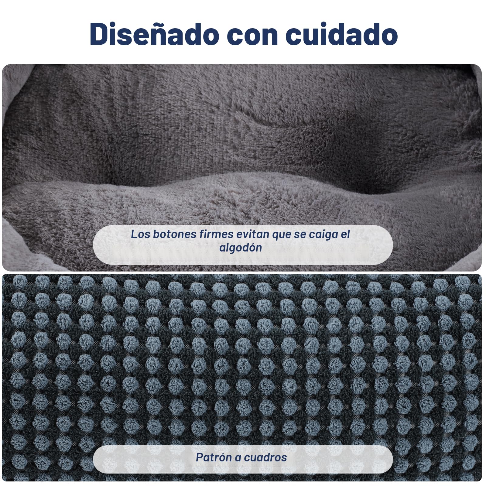 FURTIME Cama Perro, Cama Perros Grande Lavable Esponjosa, Camas Perros Antideslizante Antiansiedad, 89x63x23cm