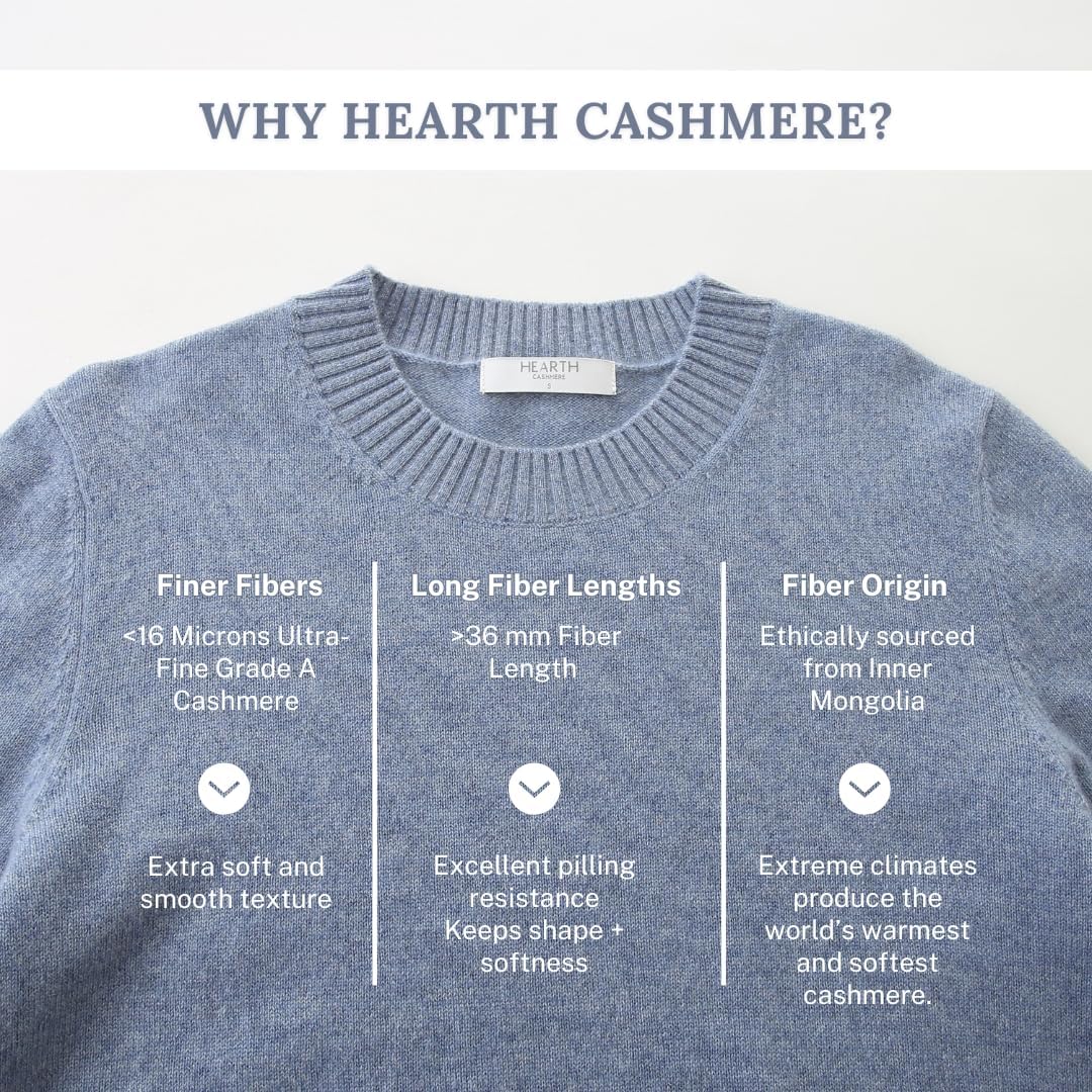 Men’s 100% Pure Cashmere Sweater – Grade A Mongolian Cashmere Crew Neck Pullover, Soft Warm Lightweight Luxury Knit - Image 8