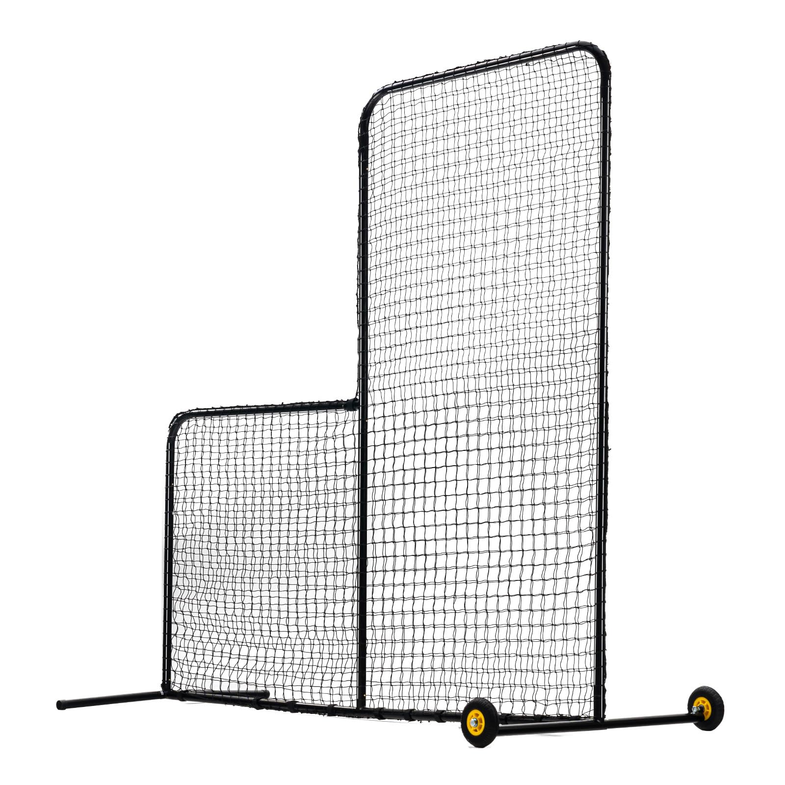 VEVOR Rete di battuta 213x106x213 cm, Griglia di sicurezza da baseball softball, Griglia da battuta portatile con protezione, Borsa per il trasporto e ruote, Rete da lancio per softball Nero