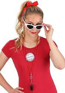 The Sandlot Wendy Peffercorn Costume Kit for Adults - Whistle, Lifeguard Pin, Hairband with Bow, and Novelty Glasses