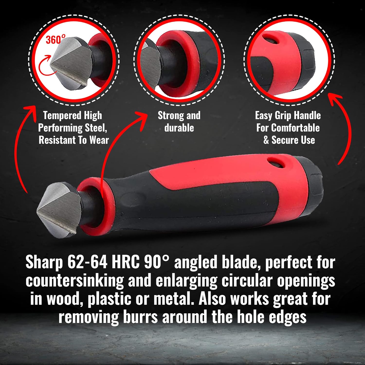 AFA Tooling - Extendable Neck Deburring Tool & Countersink Hand Reamer with 15 Extra Blades - Works on Resin, PVC Pipes, Copper, Plastic - Plumbing & 3D Printing Burr Removal Reamer Tool