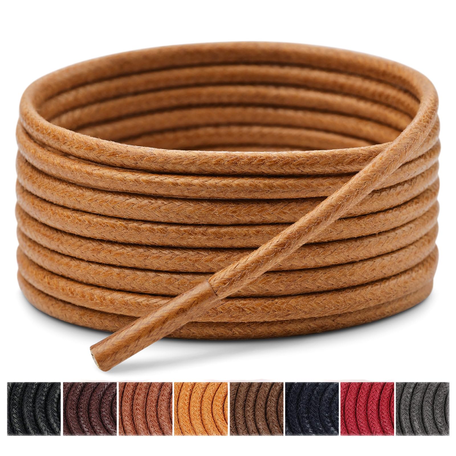 Handshop 3 Pairs Dress Shoe Laces | 3/32" Thin Round Waxed Shoelaces | 15 Colors in 23"- 63"