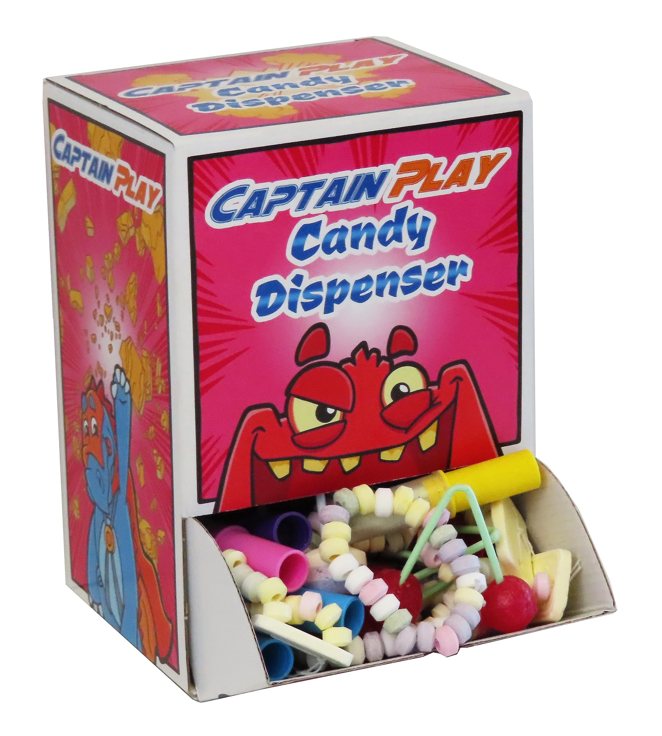 CAPTAIN PLAY Dispenser di Caramelle, 600g Candy Box, Distributore di Dolci Retrò, 50 Pezzi incartato singolarmente, Distributore Caramelle