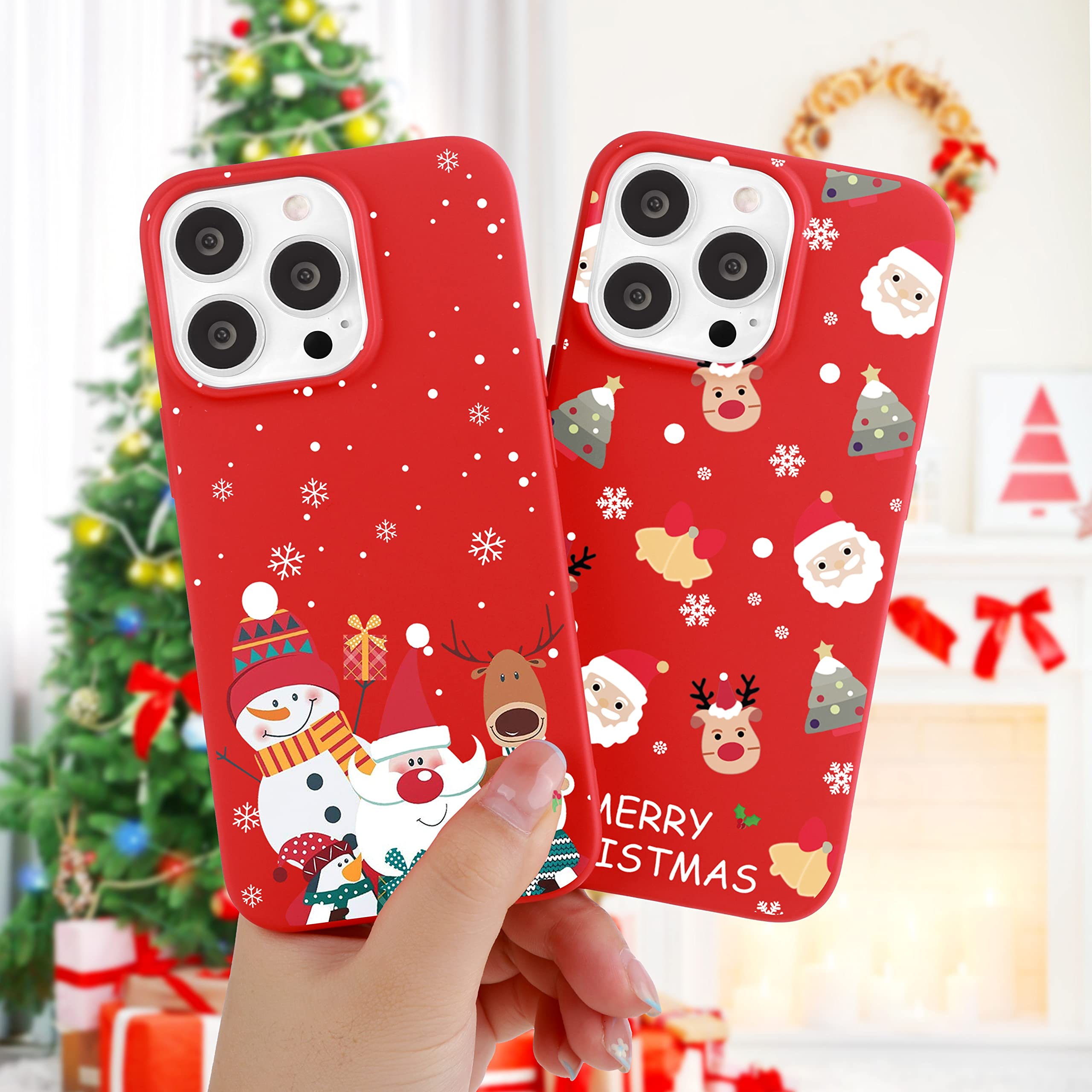 Yoedge Natale Cover compatibile con Samsung Galaxy A25 5G 6,5, Custodia in Silicone Sottile Rosso con Cartoon Natalizie Disegni, Morbida Antiurto Protettiva Case per Samsung A25 5G, Babbo Natale 1