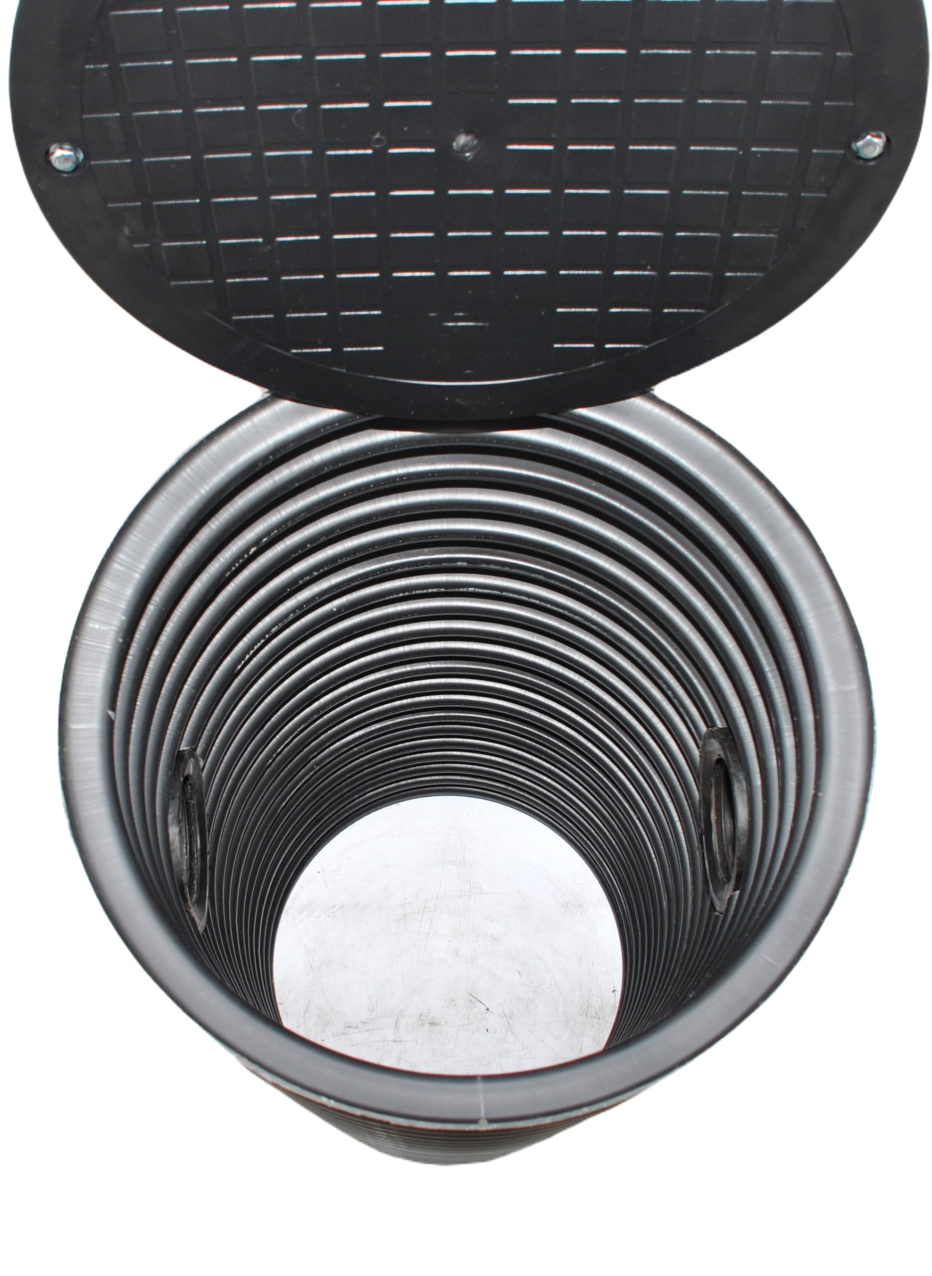 Drainageschacht DN425 0,5m/1m mit Anschluss 2xDN110/2xDN160 Deckel Sickerschacht KG Schacht Kontrollschacht KG Rohr Drainage Dachrinne Mit Boden/Ohne Boden (1m Rohr 2x Manschette 110 ohne Boden)
