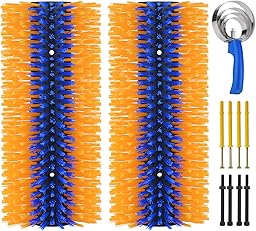 TERPUP 2PCS Livestock Scratching Brush, Horse Grooming Brush Kit With Stainless Steel Curry Comb, Durable Massage Scratch Brushes for Goats Cow Donkey Horse Sheep