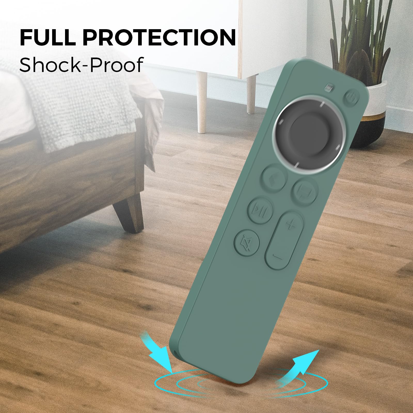 AhaStyle Case Compatible with 2022 Apple TV 4K HD Siri Remote 3rd Generation [AirTag Holder Built in] All Around Cover Apple TV Remote/Siri Remote (2nd) and AirTag (Pine Green)