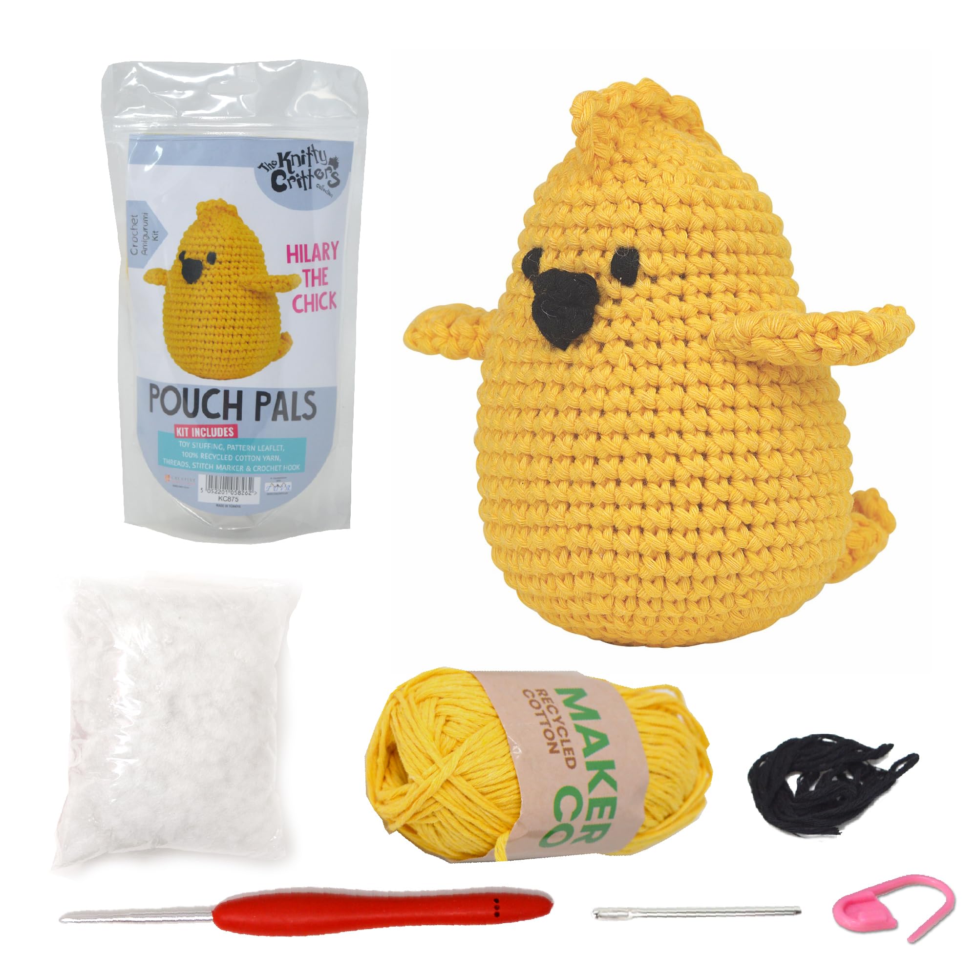 Knitty Critters Hilary The Chick - Pouch Pals Crochet Kit