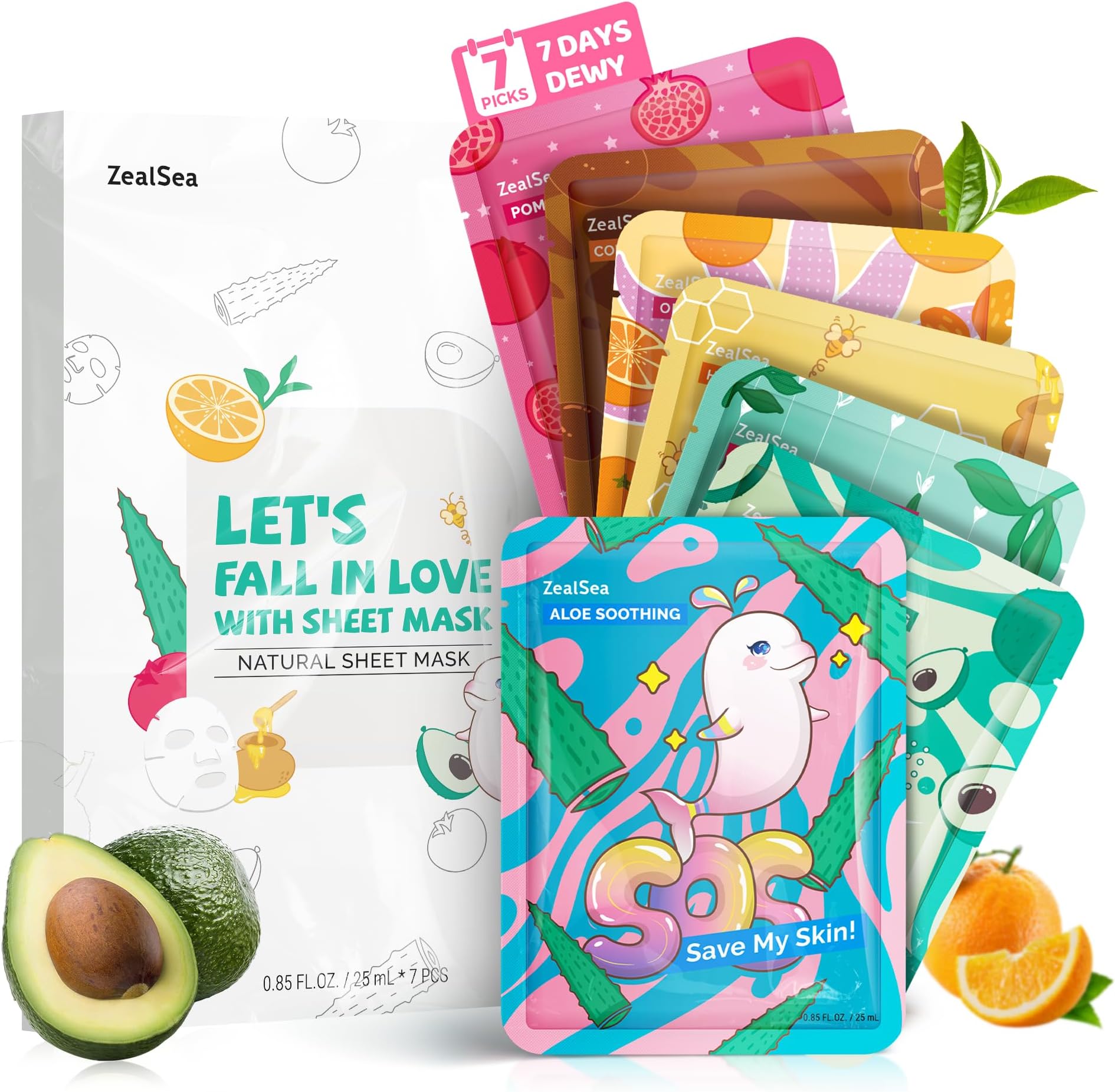 ZealSea Face Mask Skincare Facial Sheet Mask Spa Gifts for Kids Girls Women