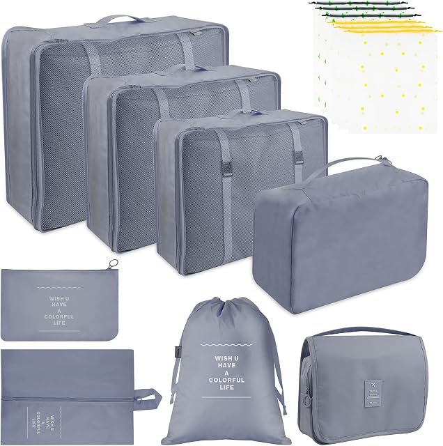 14Pcs Packing Cubes for Suitcases,Travel Cubes Luggage Packing Organizers Travel Essentials Bag Clothes Shoes Cosmetics Toiletries Storage Bags