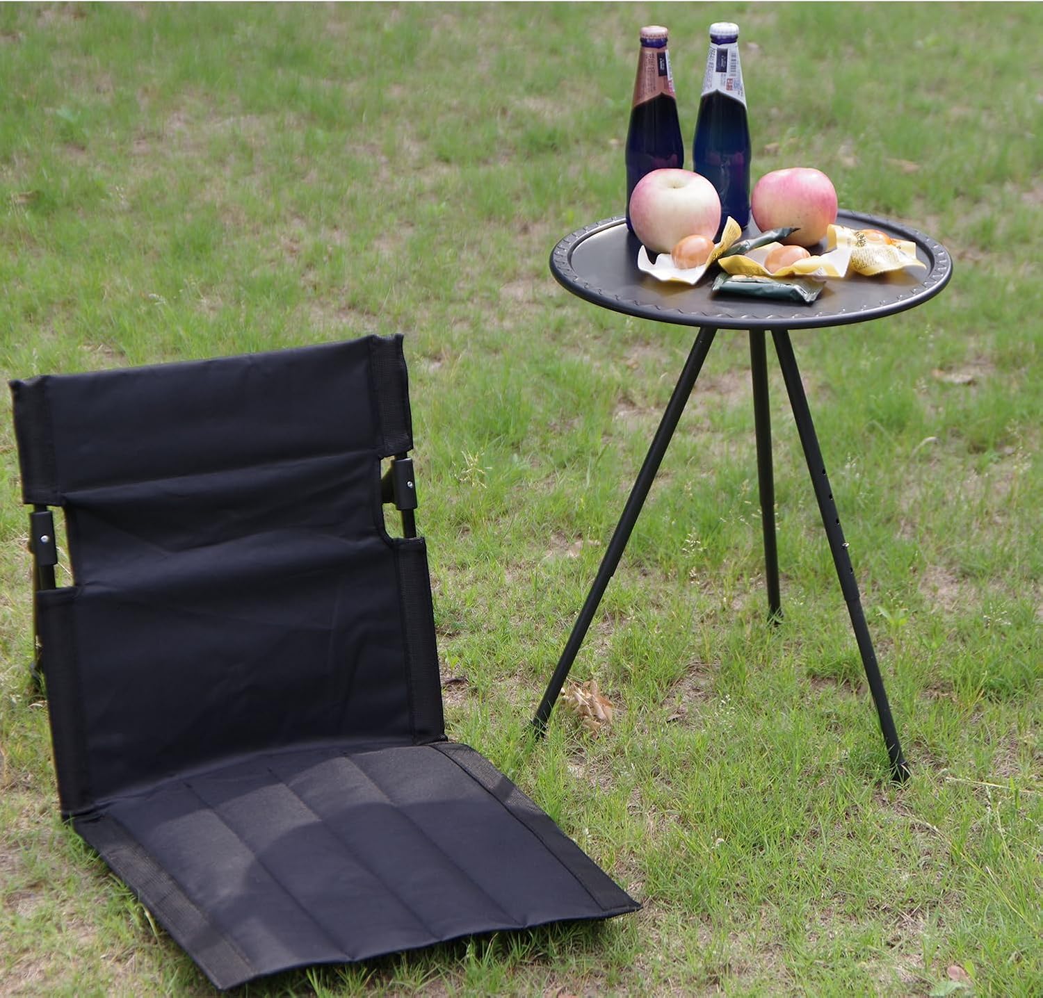 Outdoor Camping Backrest,Lightweight Foldable Chair,Park Leisure backrest,Beach Portable Single Lazy Chair,Aluminum Lazy Comfortable Backrest (Carbon Black) - Image 5