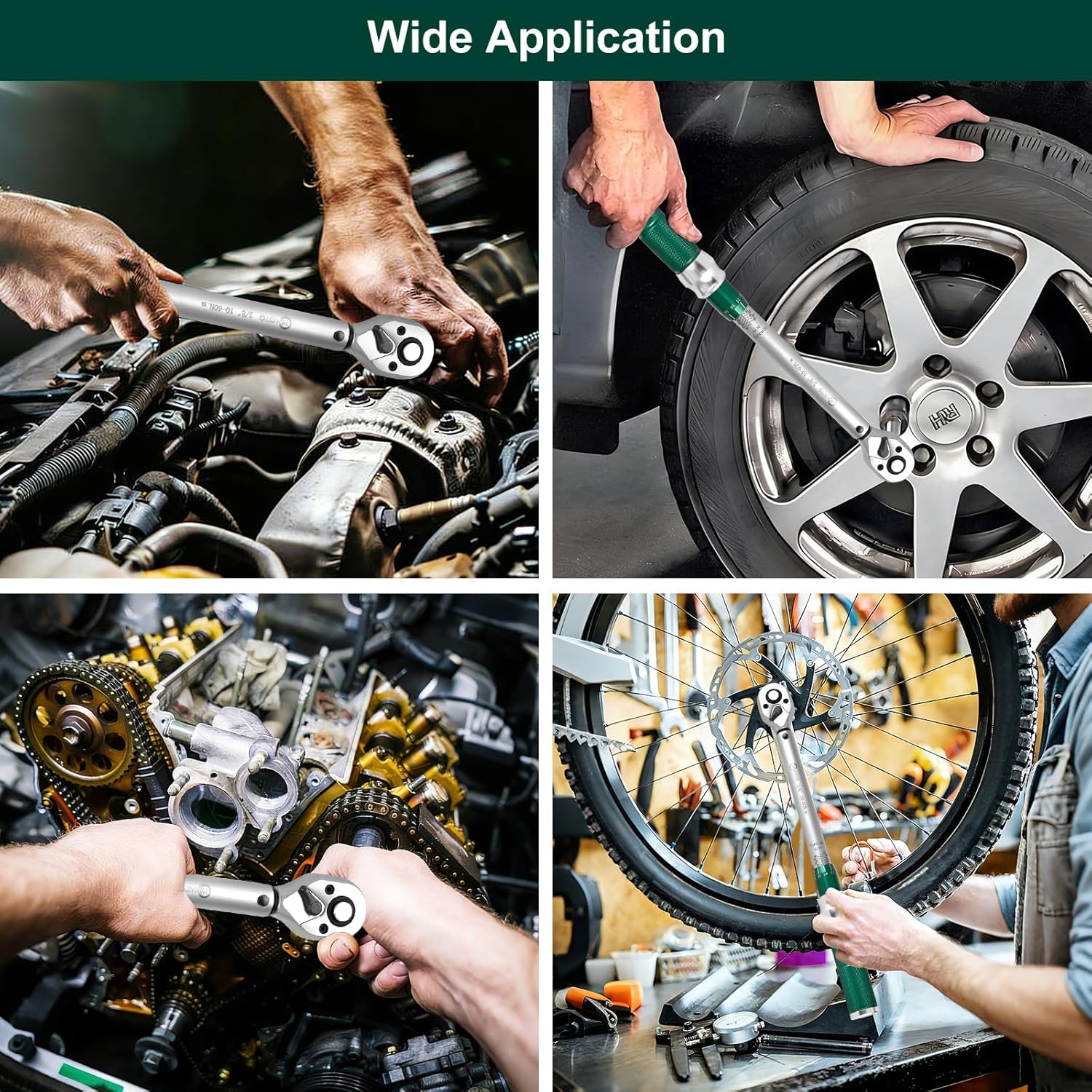 3/8" Drive Click Torque Wrench 7.38~44.25 Ft-Lb/10~60 N.m, Cr-Mo Steel, with Storage Case for Automotive Repair & Machinery Maintenance