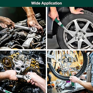3/8 Drive Torque Wrench 10-60Nm, 72T Quick Release Click for Auto | Socket Wrench with Dual Nm/FT-LB Scale, ±3% Accuracy, Reversible, Click Alert, Non-Slip Grip, for Auto, Motorcycle & DIY