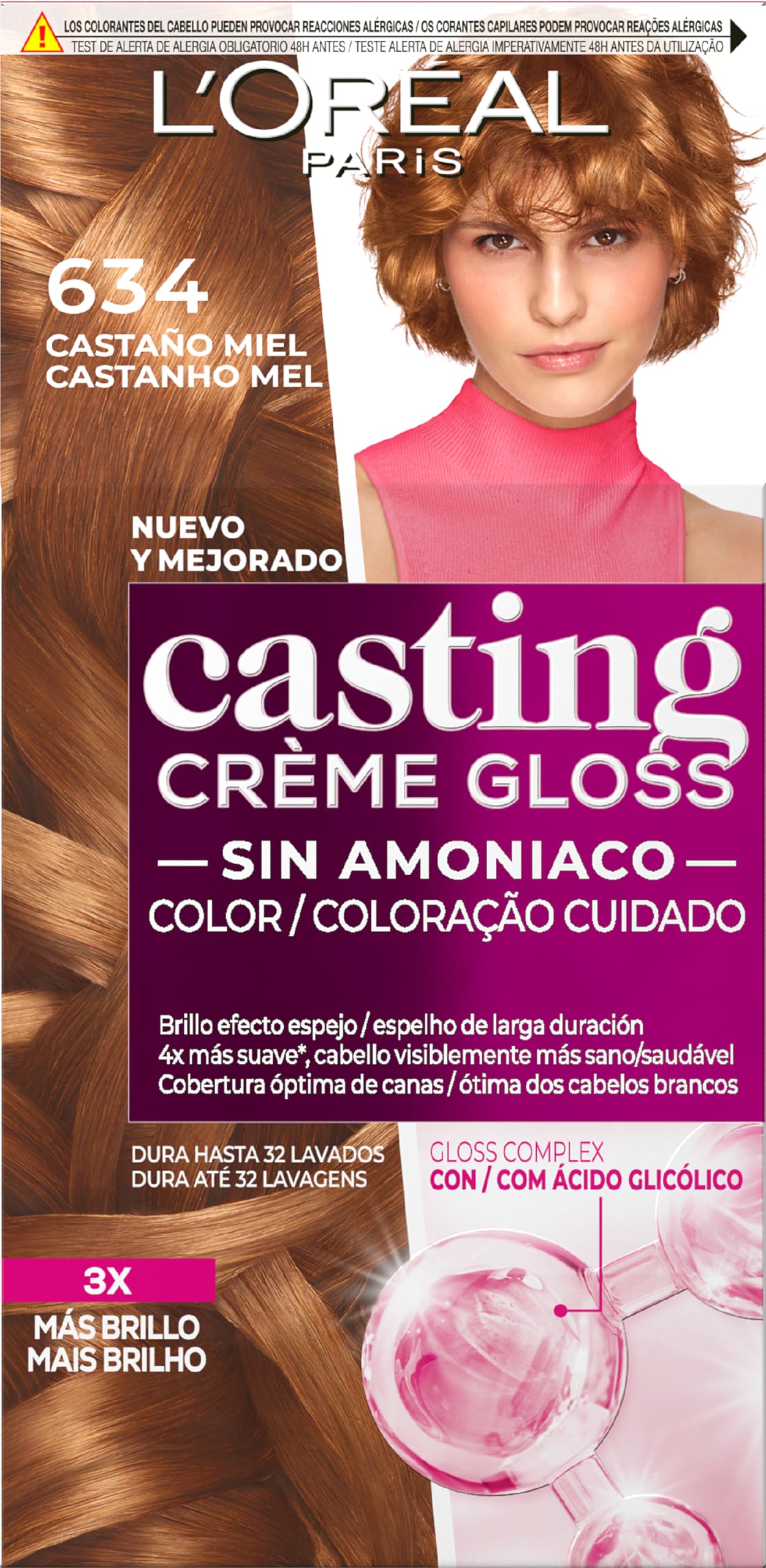 L'Oreal Paris Casting Crème GlossColoration Without Ammonia, Tone: 634 Honey Brown