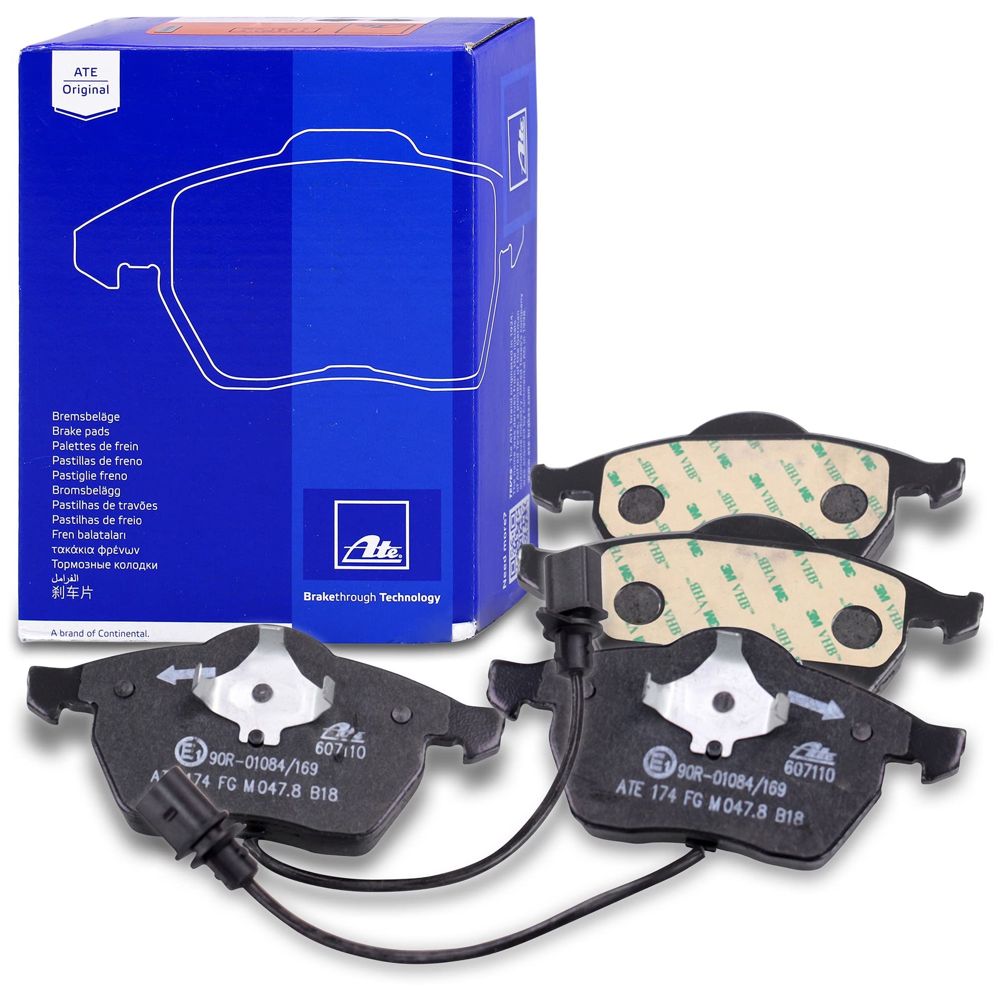ATE Set freni + dischi freno anteriori ¯ 288 mm ventilati + posteriori ¯ 245 mm pieni e pastiglie freno anteriori + posteriori e contatto di usura Compatibile con AUDI A4 B6, SEAT EXEO (3R2) (3R5)