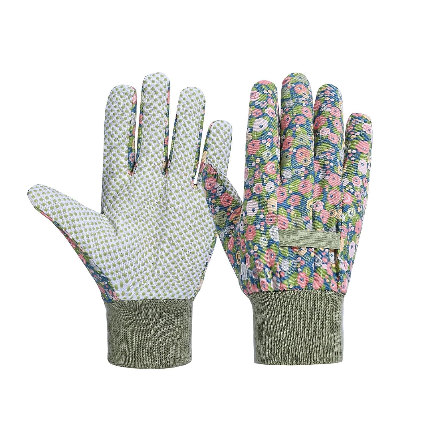 HUA JET 3 Pairs Gardening Gloves for Women- Soft & Breathable Floral Work Gloves with Grip - Cute Garden Gloves for Planting, Weeding & Digging - Gift for Mom, Grandma & Gardeners（9.5 x 3.9 inches）