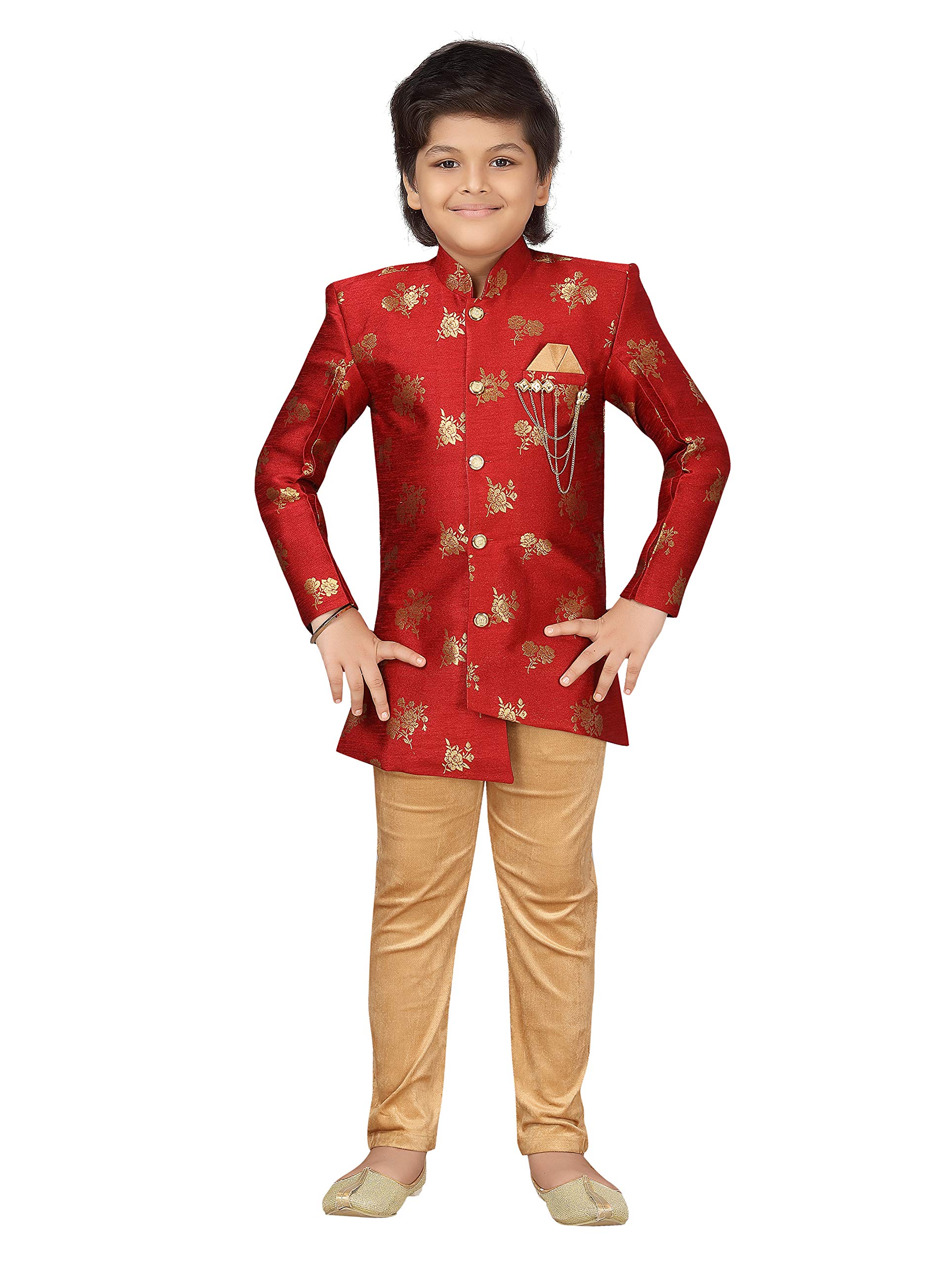 AJ DEZINESBoys Brocade Sherwani Set