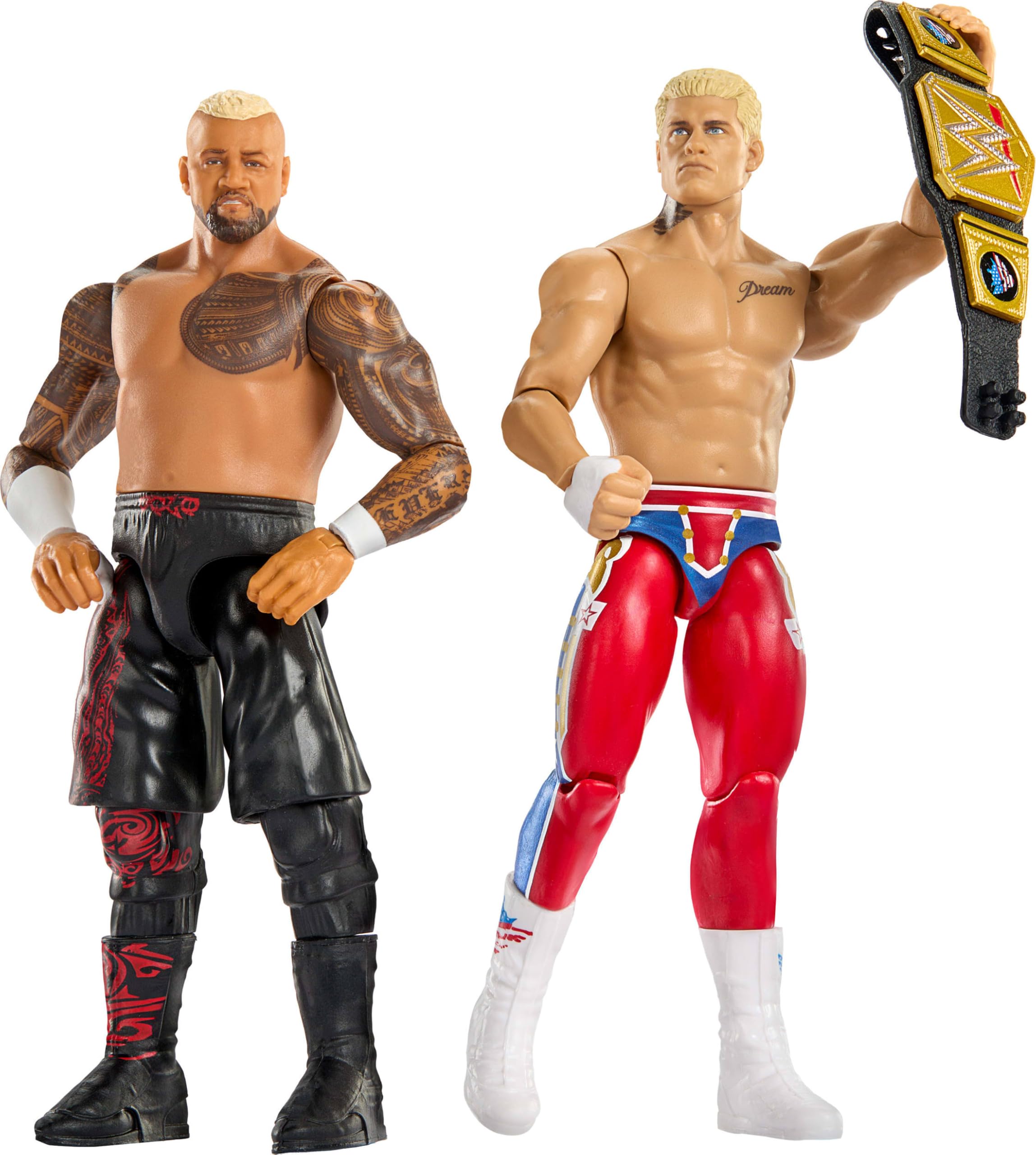 Mattel WWE Main Event Showdown Action Figures 2-Pack with Accessory, Series #24 Cody Rhodes vs Solo Sikoa Collectible Set - Image 3