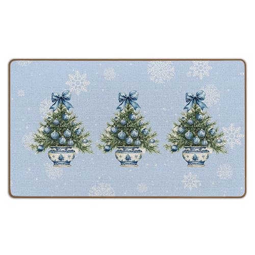 Chinoiserie Christmas Door Mat, Christmas Welcome Mat, Coquette Snowflake Holiday