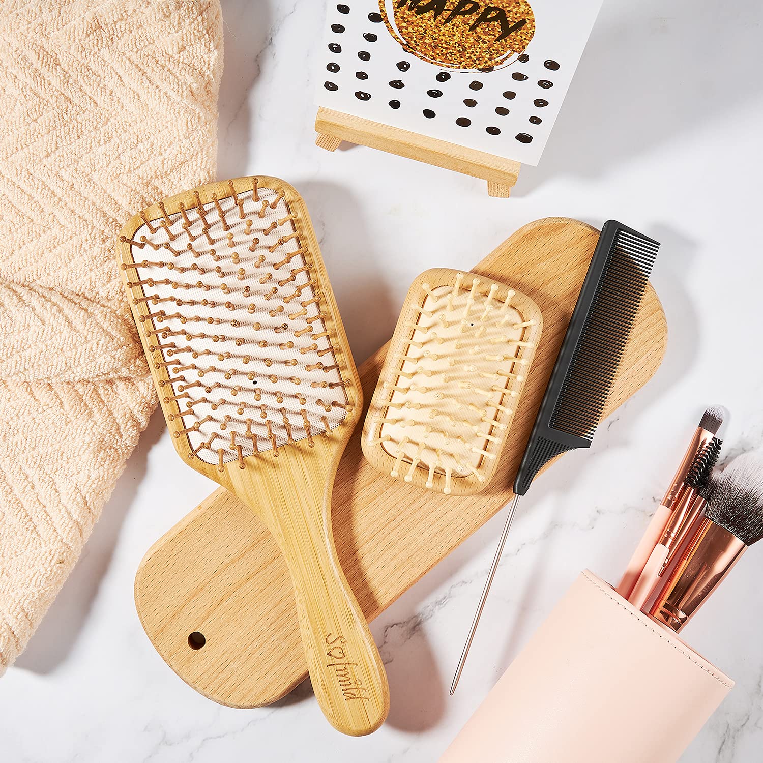 Buy Hair BrushMini Travel Wooden Paddle Hair Brushes for Women Men and