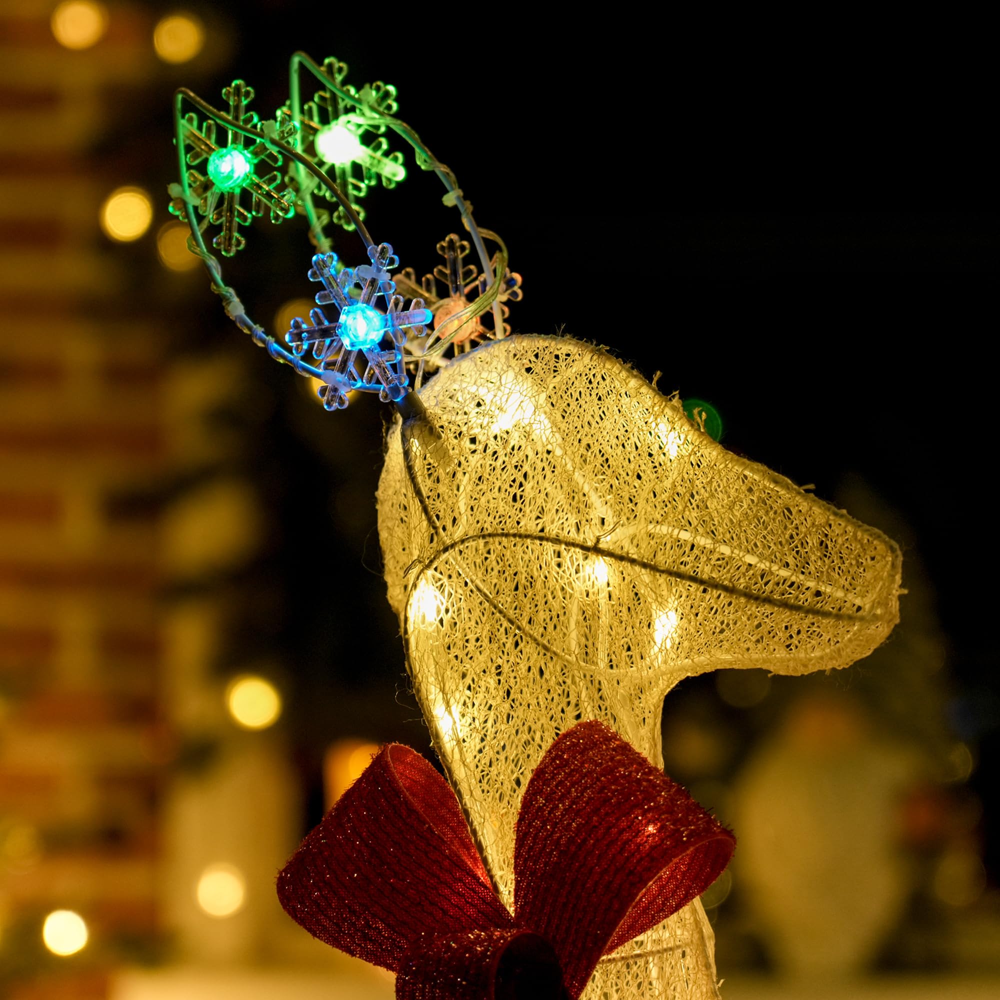 Outsunny LED Rentier Familie Weihnachtsdeko 242 RGB- und Warmweißen LEDs | Weihnachtsbeleuchtung, Weihnachtsdekoration, Weihnachtsfigur, für Außen & Innen