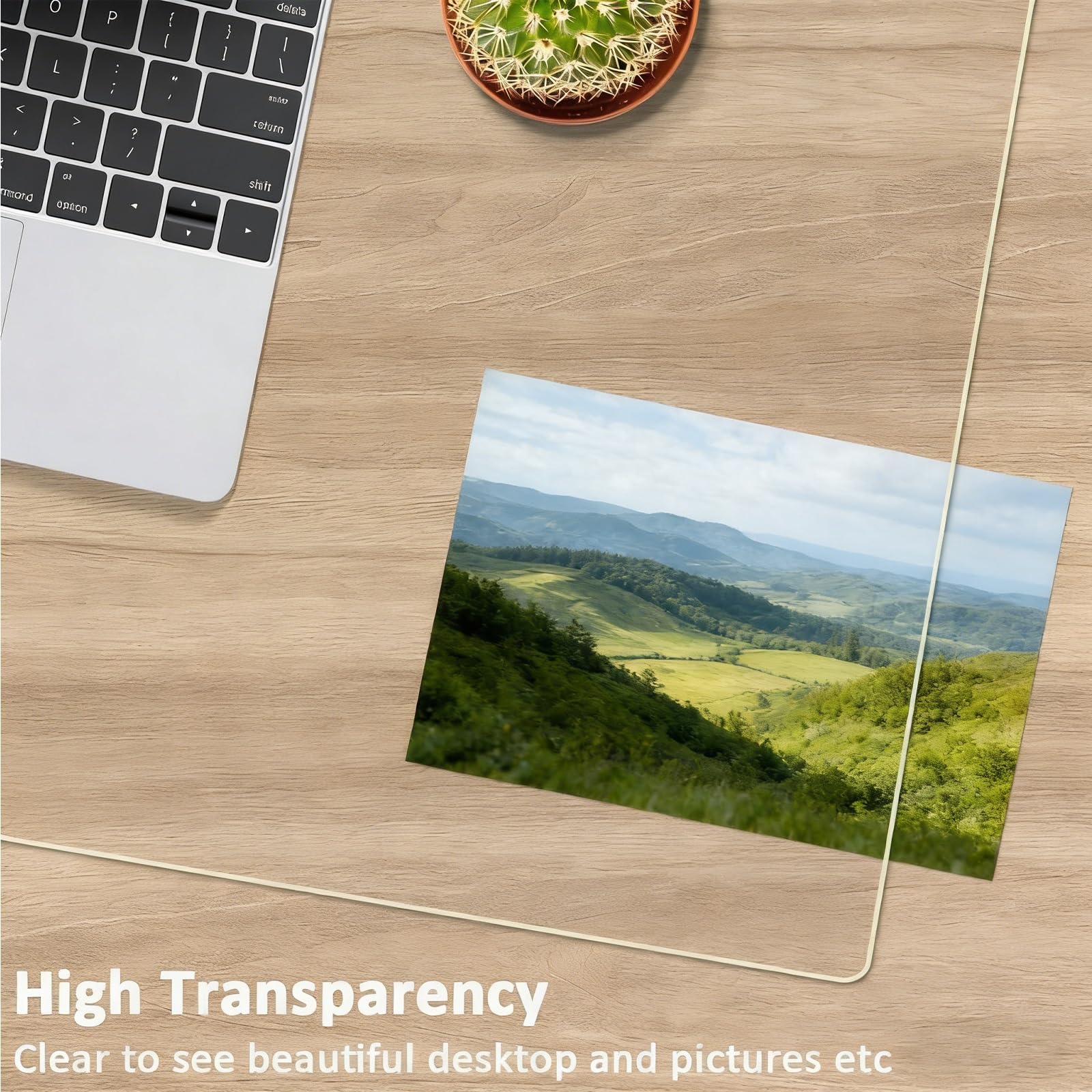 Generisch Schreibtischunterlage Transparent 30 * 200cm Wasserdicht rutschfest Runde Kanten Schreibunterlage, PVC-transparente schützende Schreibtischunterlage für Büro Zuhause und Schule(150cm*150cm)