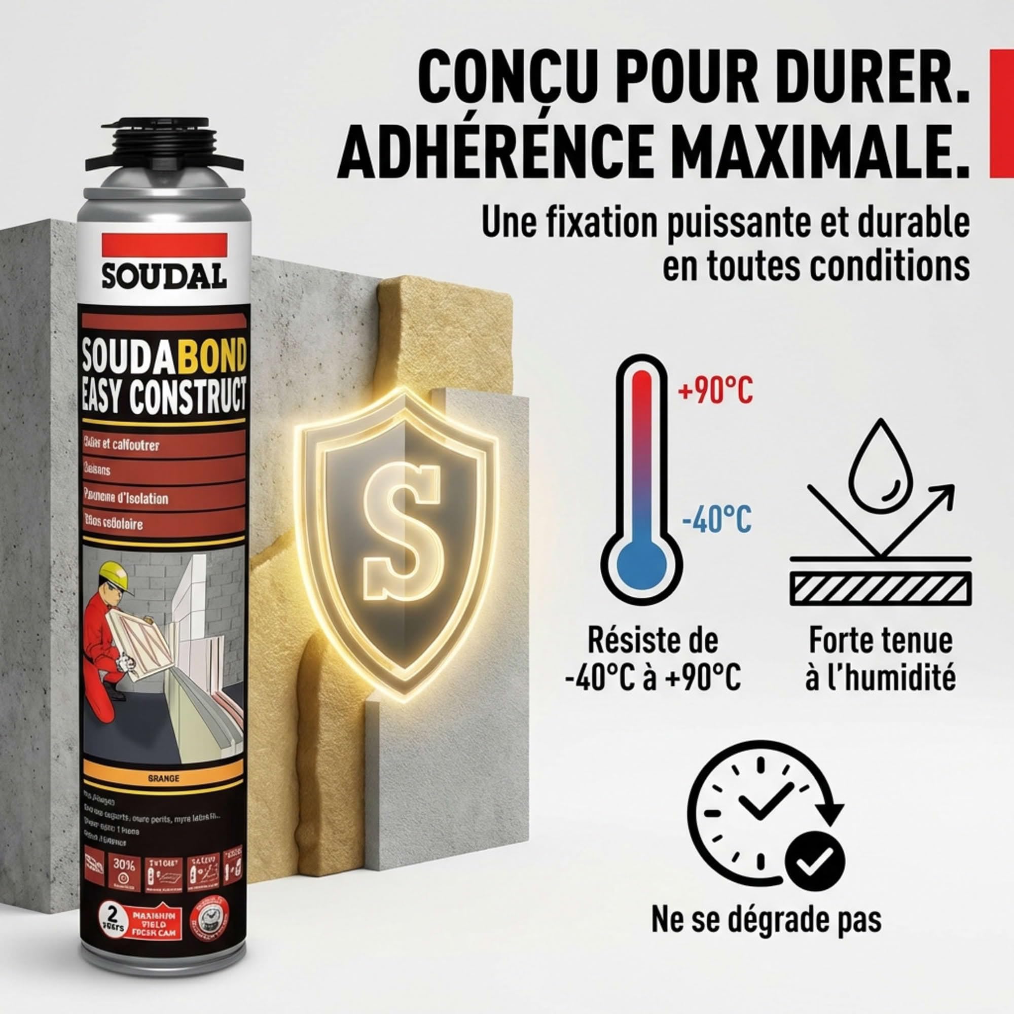 Soudal - Colle mousse PU 750 ML non-expansive SOUDABOND EASY CONSTRUCT
