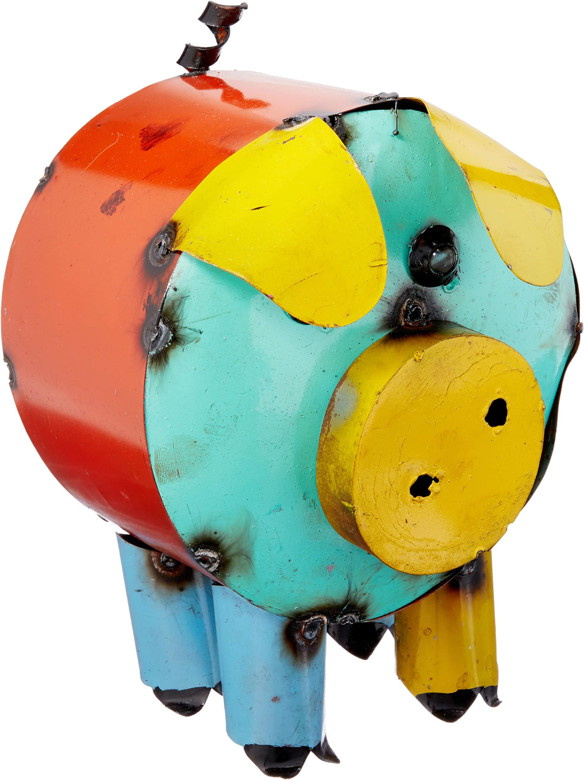 Cylinder Pig Garden Art, Multicolor