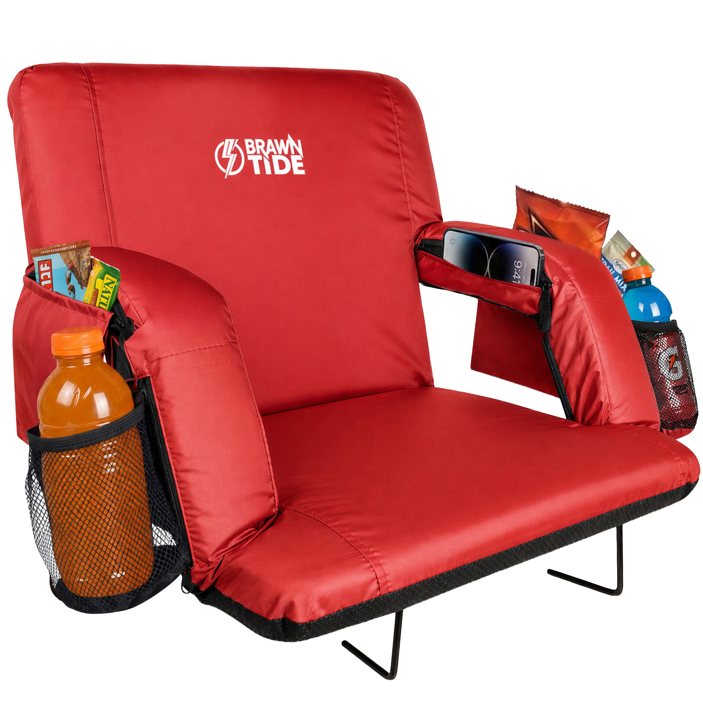 BRAWNTIDE Stadium Seat for Bleachers with Back Support - 3" Foam Cushion