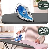 Vista 3 de Hearth & Harbor Funda para tabla de planchar y almohadilla de tamaño completo 15x54, acolchado grueso resistente a quemaduras con borde elástico