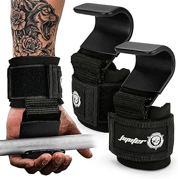 JUPITER Weight Lifting Grips Pair, Wrist Support for Heavy Lifting, Deadlifts, Pull Ups, Powerlifting & Gym Workouts