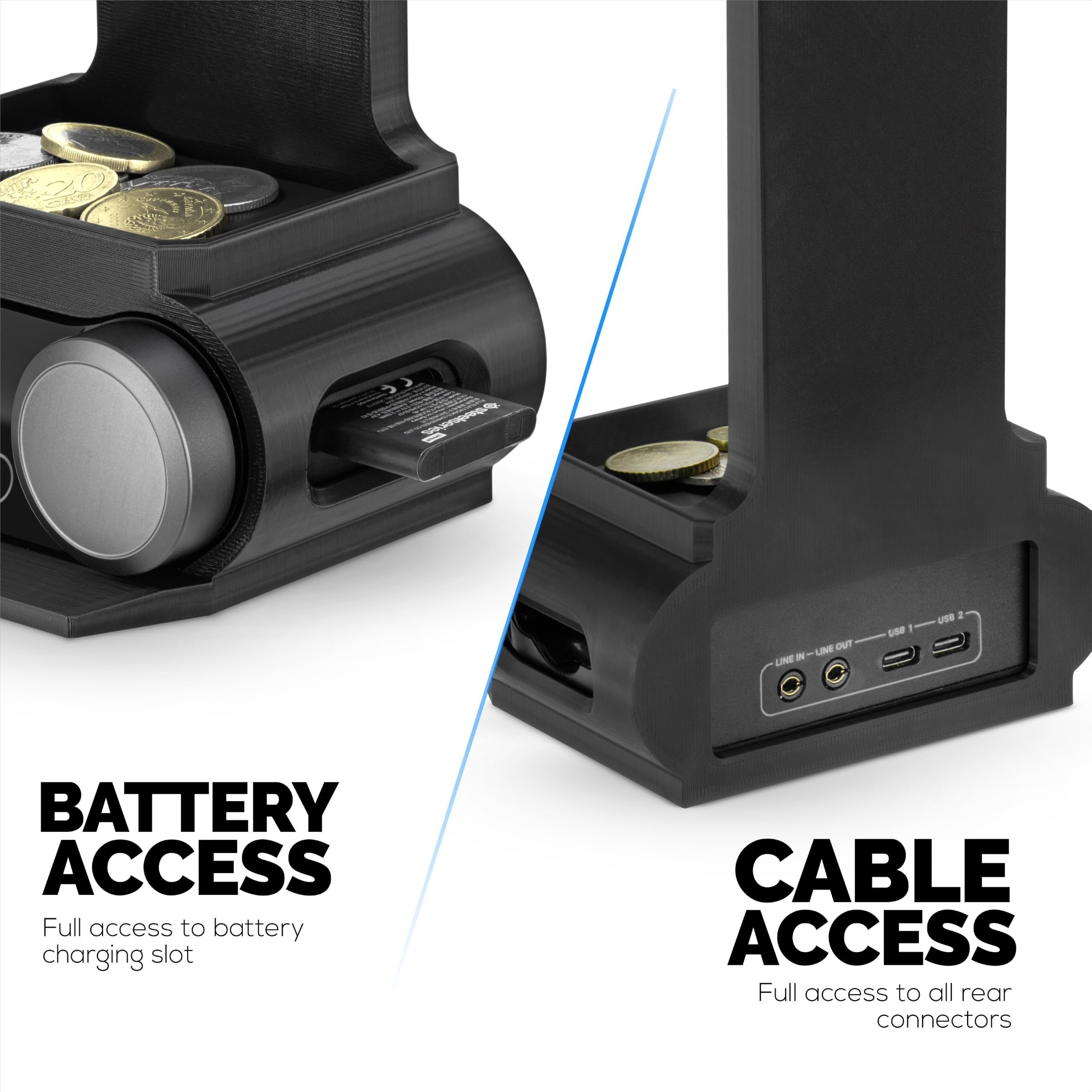 BRAINWAVZ Supporto per cuffie progettato per cuffie wireless Steelseries Arctis Nova Pro con dock per la stazione base wireless (HPS01)