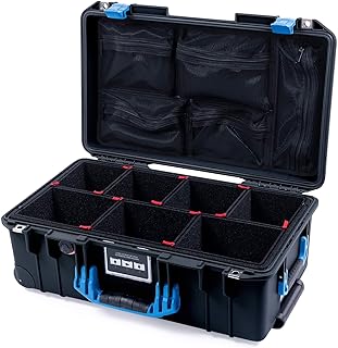 Black & Blue Pelican 1535 Air case with TrekPak Dividers & mesh lid Organizer.