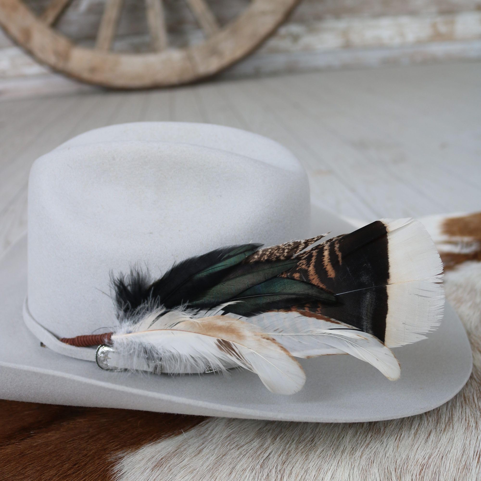 Feather Hat Accent for Cowboy Hats, Western Accessories, Feathers for Hats, Chiseler Brown