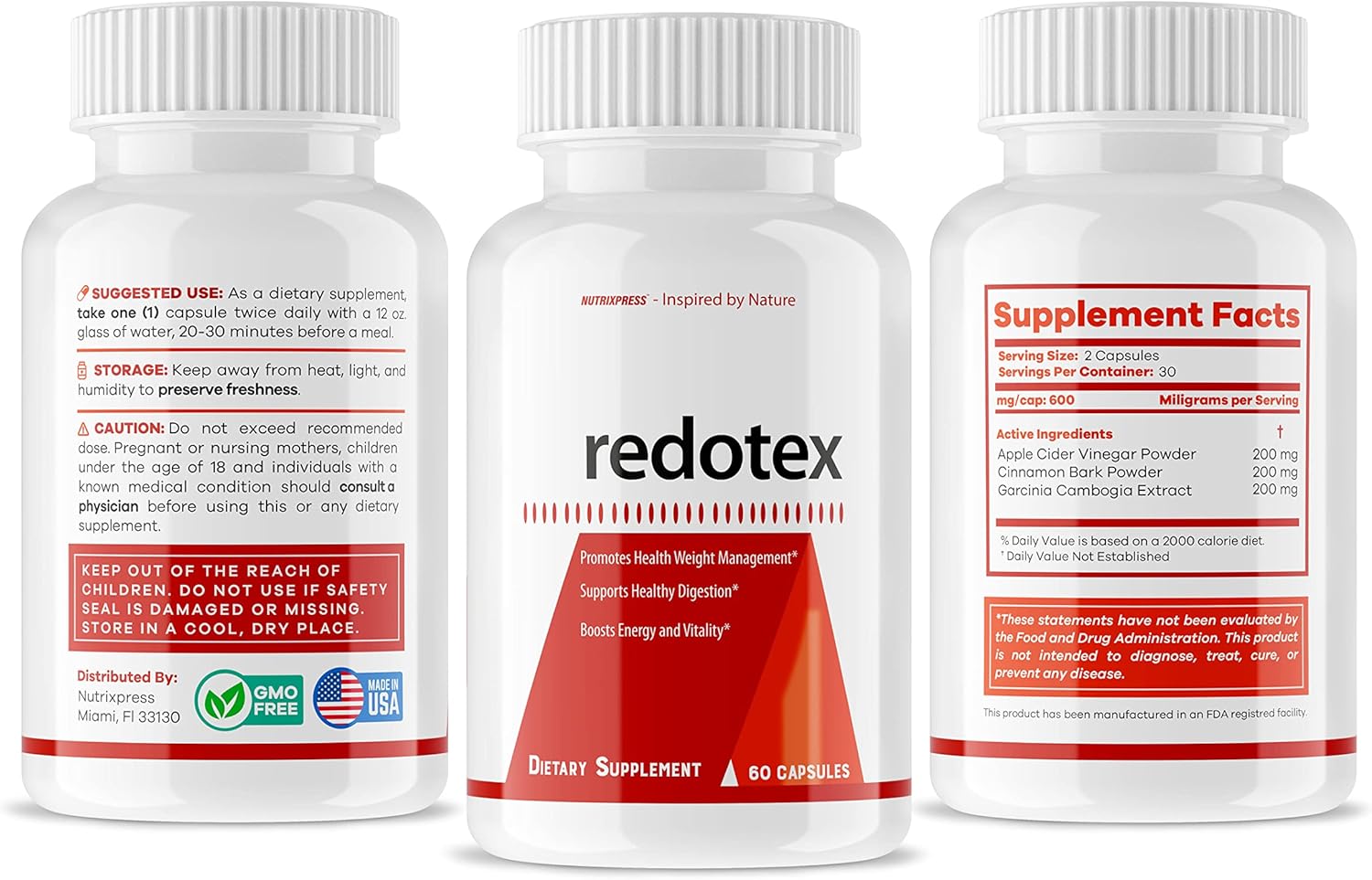 Nutrixpress Cápsulas Redotex Nueva fórmula original de pastillas