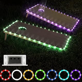 【Sensor Version】LED Cornhole Lights, Score Sensing Reactive Lights, Light Up Action LED Cornhole Board Edge and Ring Light...