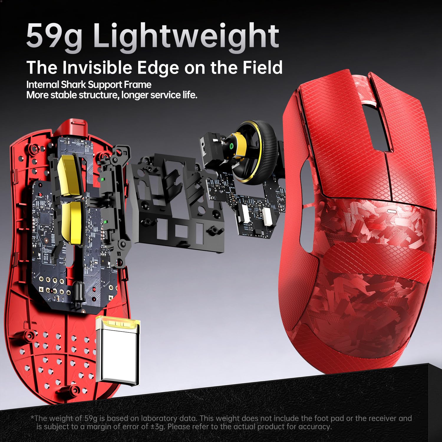 ATTACK SHARK X11 Ultra Wireless Gaming Mouse, Ultra-Light 63g, 42K DPI, 8K Polling, Nordic Chip, Carbon Fiber, for Esports & Pro Gamers