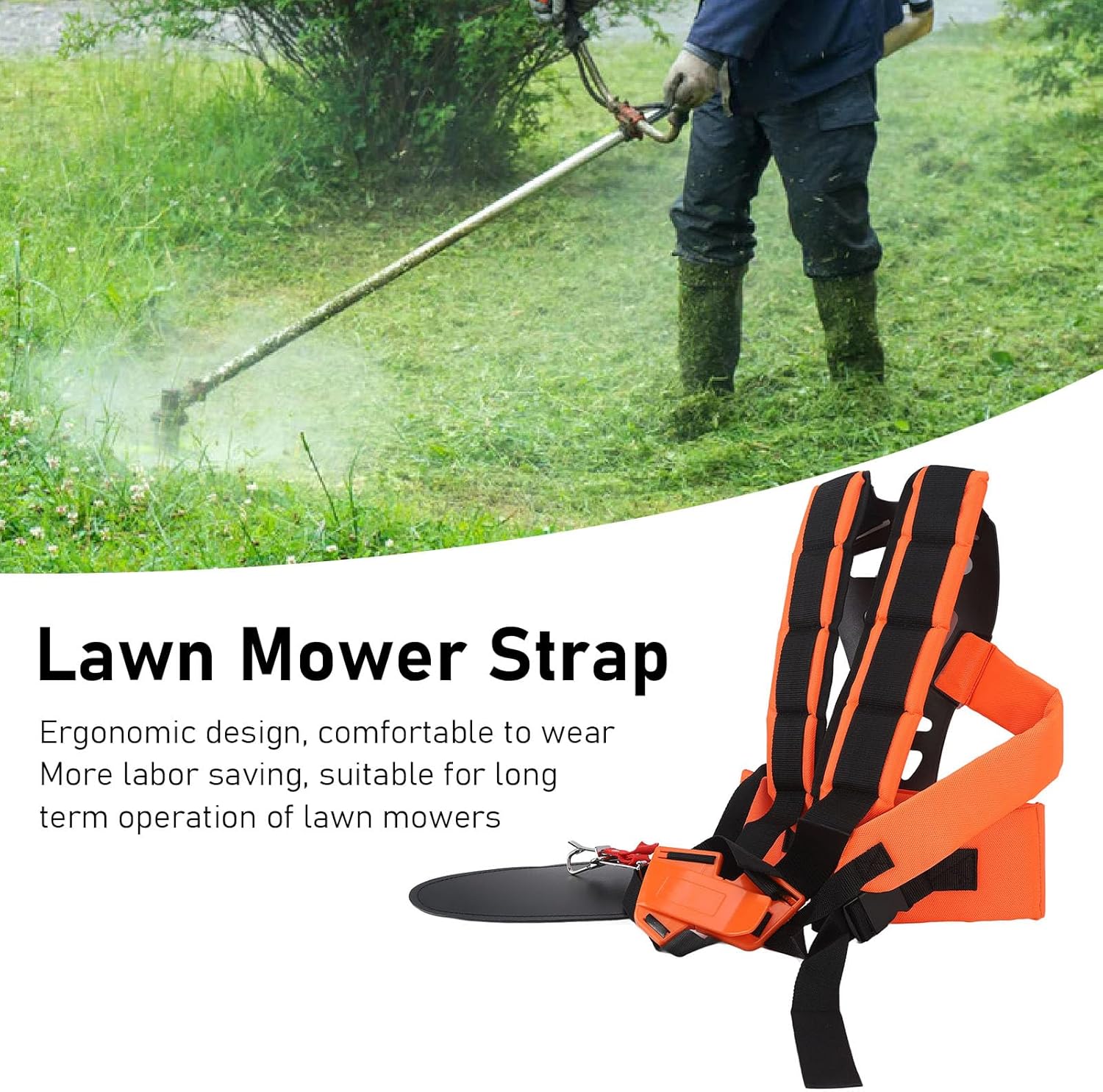 HEEPDD Weed Eater Strap, Weed Wacker Strap String Trimmer Double Shoulder Strap Garden Brush Cutter Lawn Mower Nylon Belt for Brush Cutter Leaf Blower