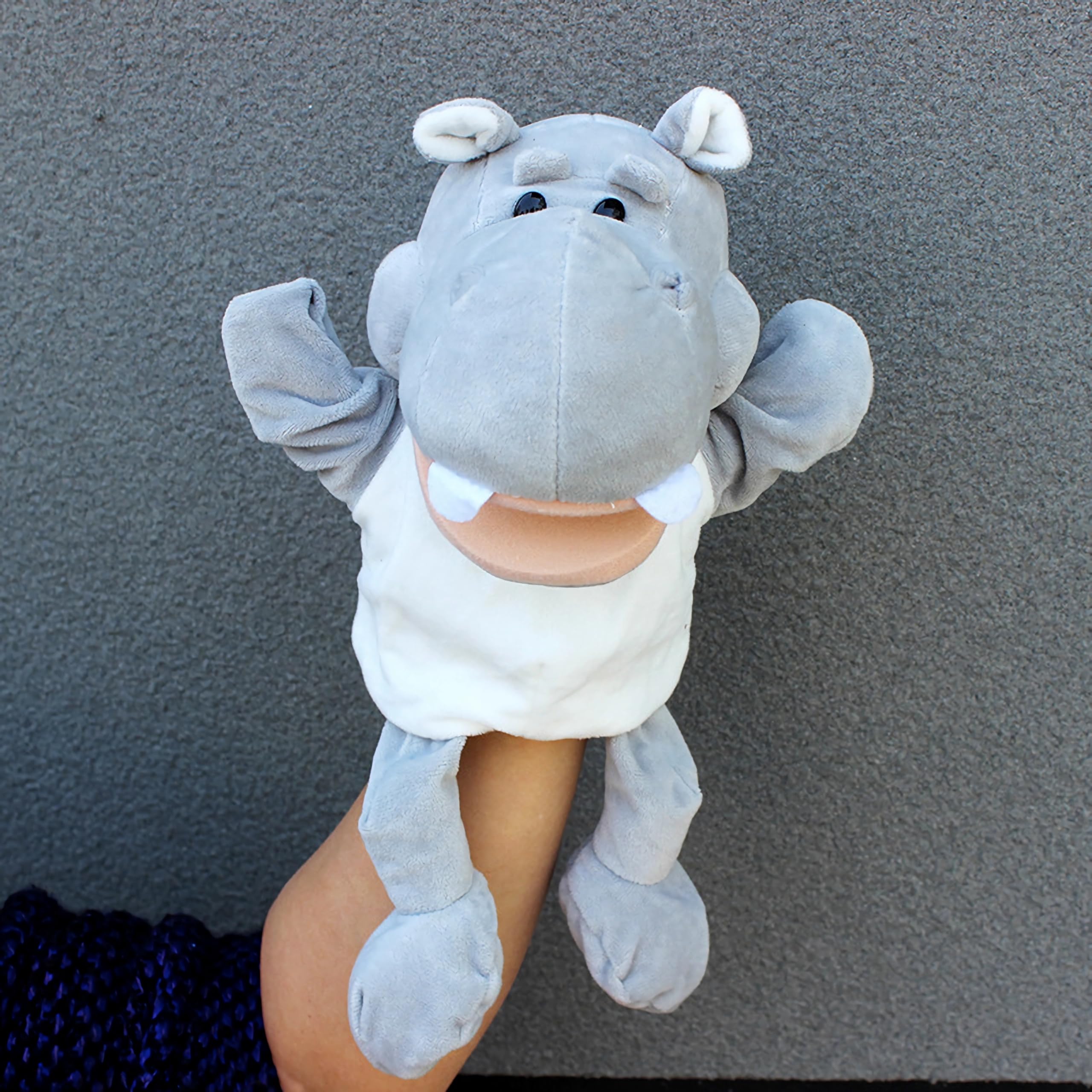 Marionetas de mano de animales para niños, incluye lobo, tigre, león, mono con patas, perfectas para contar historias, enseñanza, preescolar, regalos de cumpleaños (boca abierta móvil) — view 18