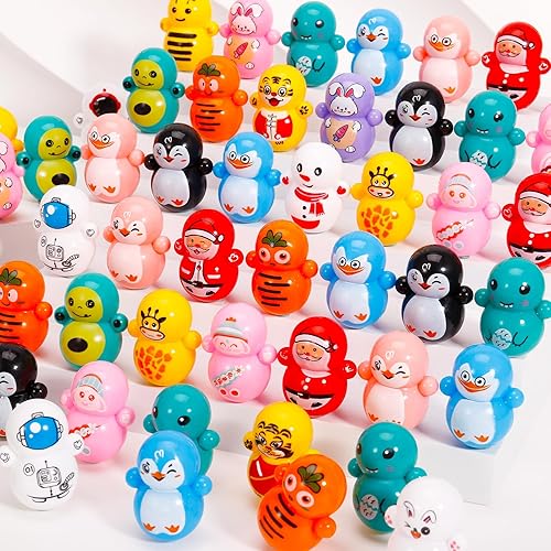 Fuyamp Mini vaso de juguete de 80 piezas de juguetes de animales para fiestas de niños, juguetes de fiesta de cumpleaños, muñeca autosuficiente,