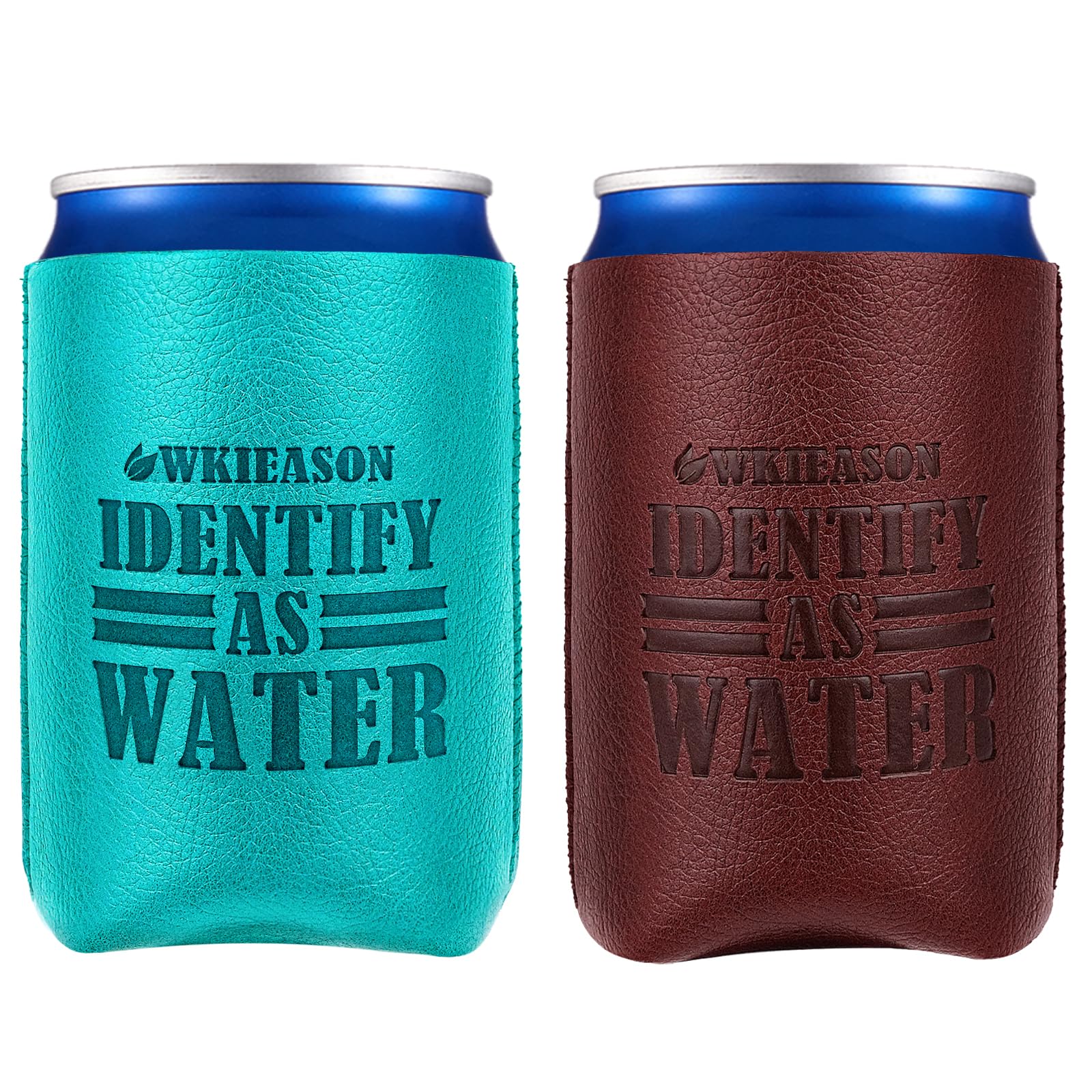 WKIEASON 2PCS 12OZ Standard Can Coolers Sleeve Collapsible Can Coolier Insulated Neoprene Koozies for Cans Reusable Cans Sleeves Cold Drink Sleeve As Beer Gifts for Dad Men Women